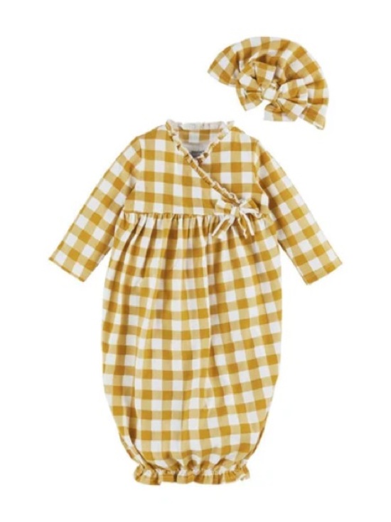 Other - Mudpie - Adorable Mustard Checkered Take Me Home Set - BNWT!